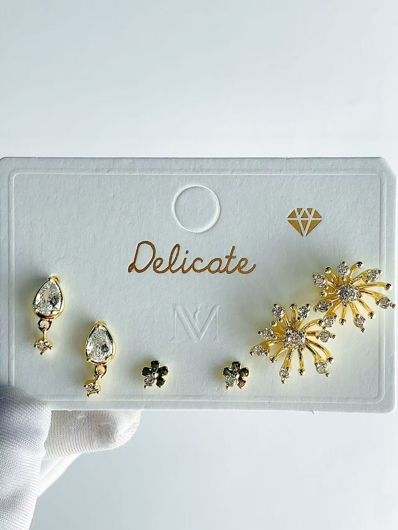 Delicate 3-Pair Earrings Set