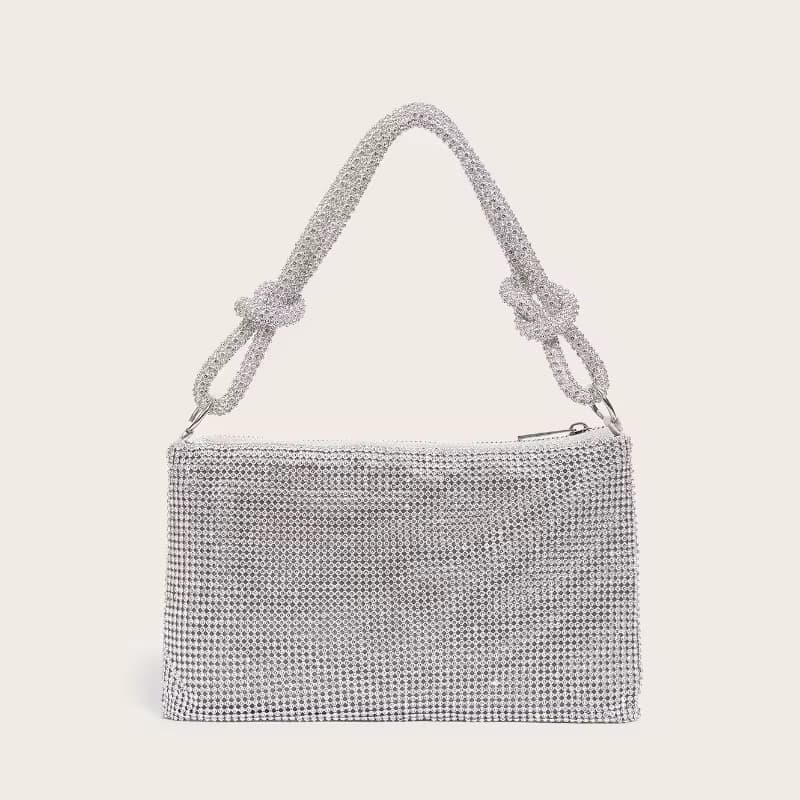 Silver Rhinestone Shoulder Bag