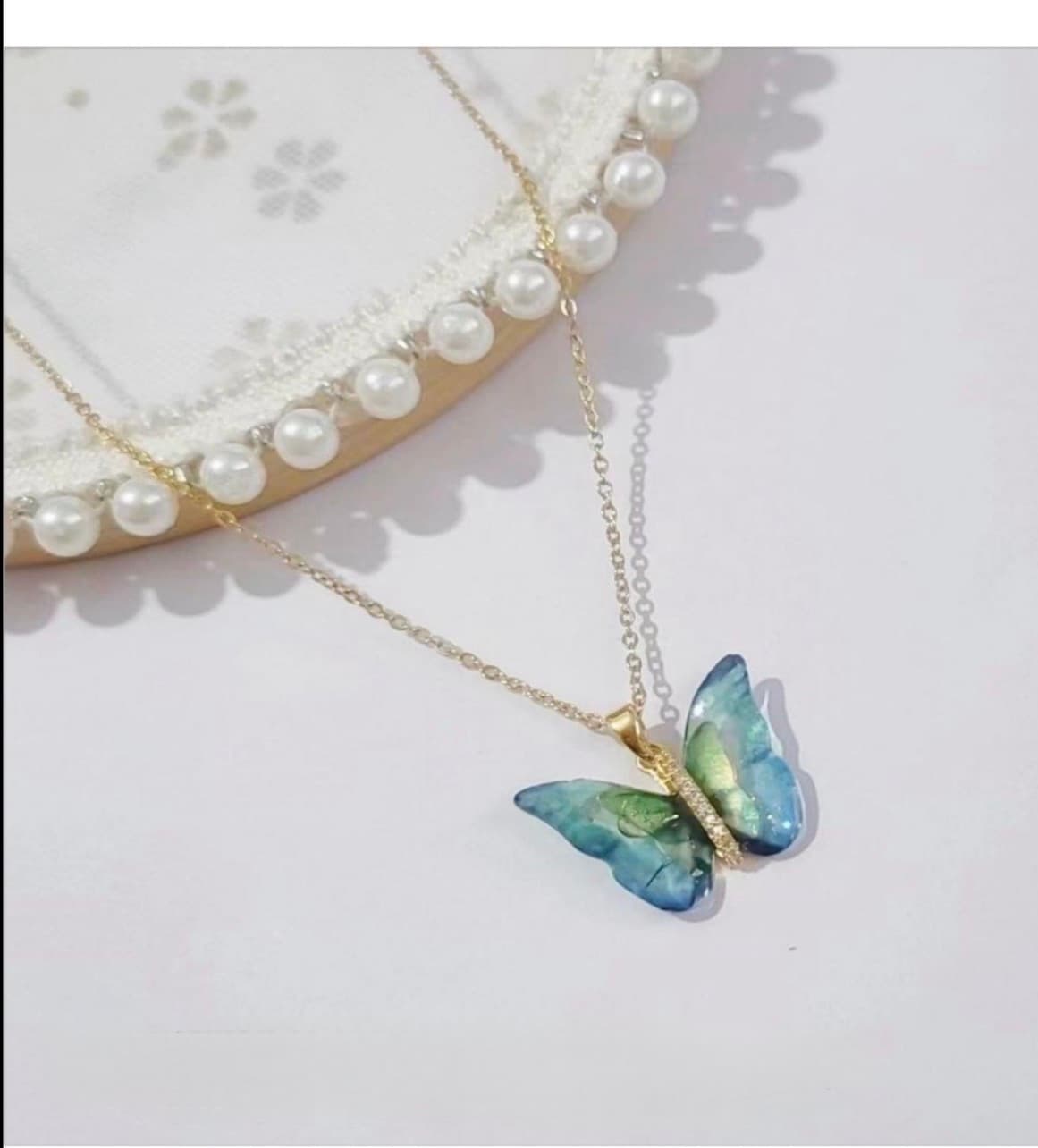 Colorful Butterfly Stainless Necklace