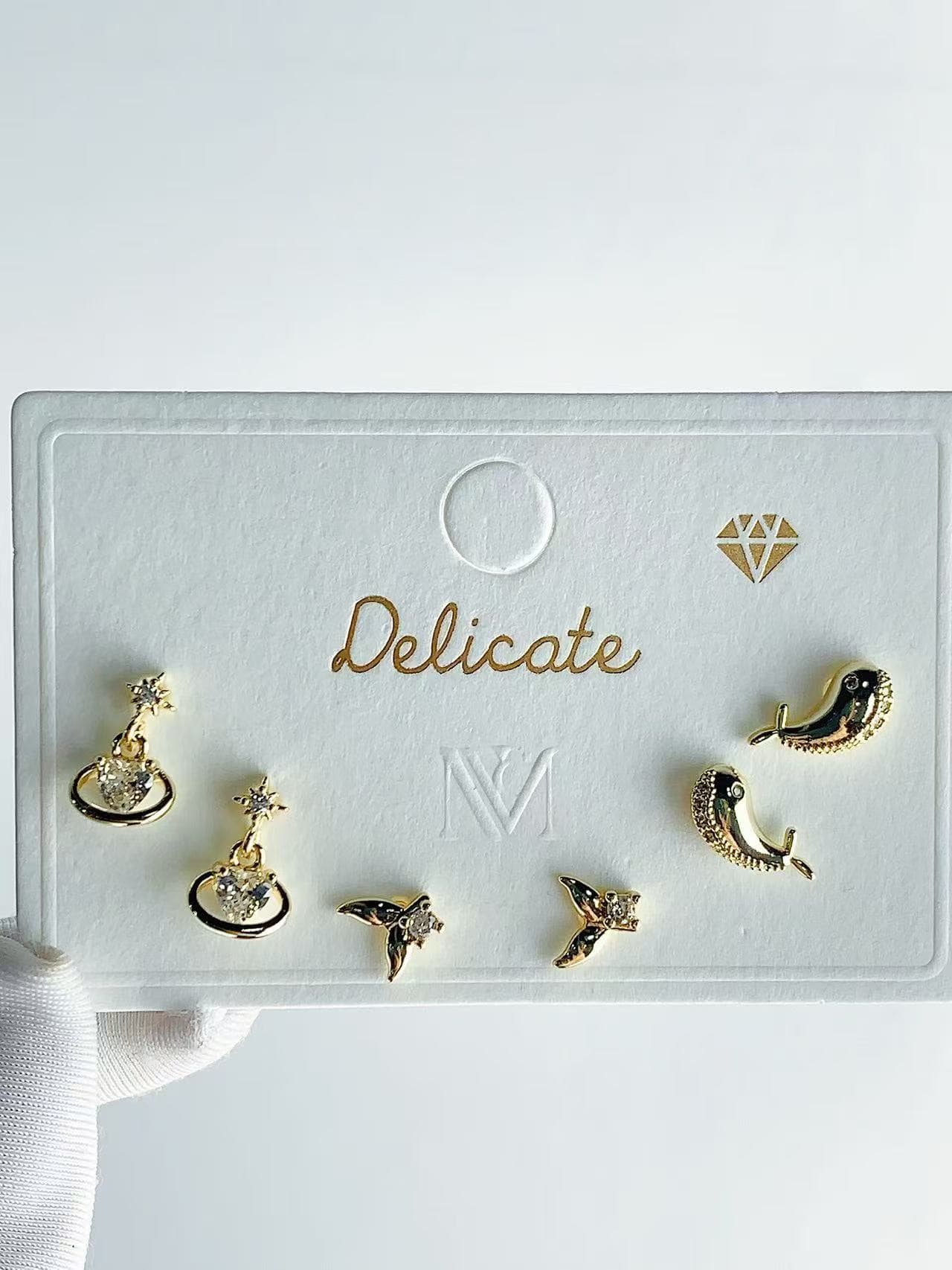 Dolphin 3-Pair Earrings Set