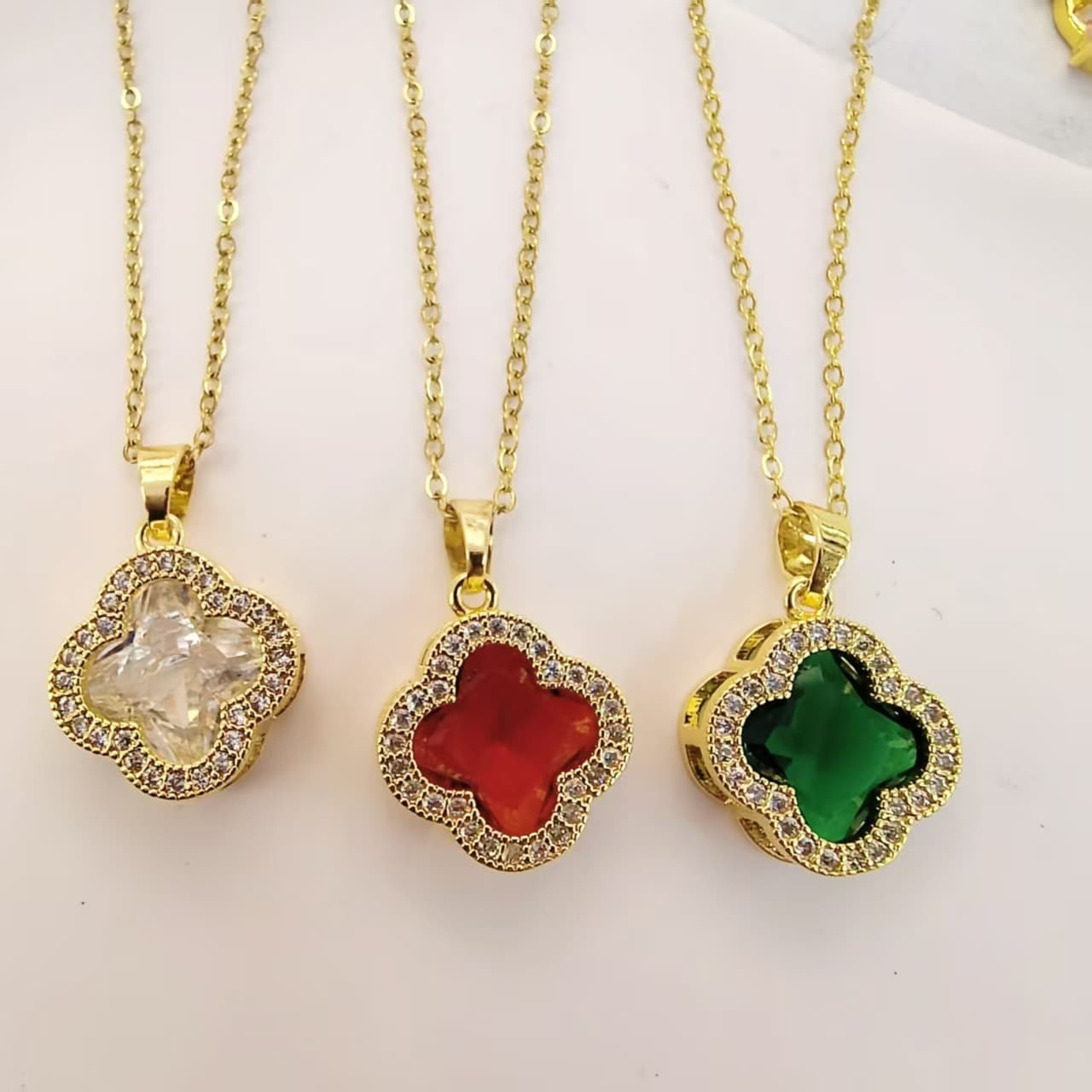 Crystal Leaf Stainless Necklace