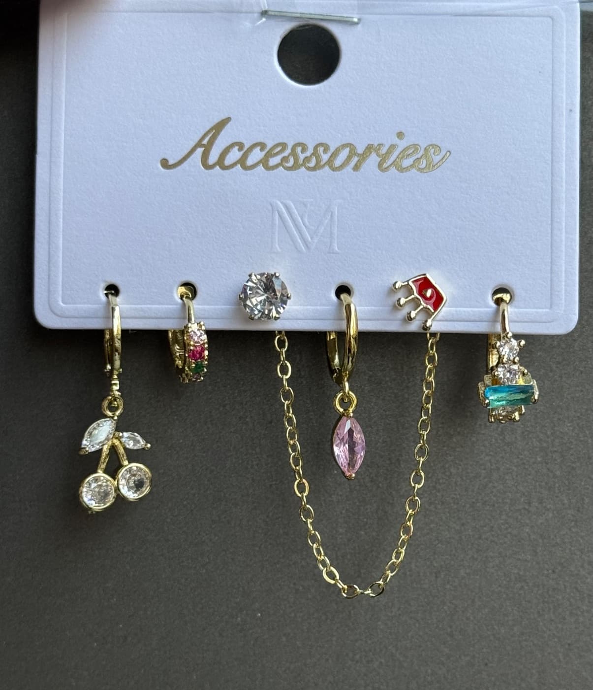 Crystal Cherry 6-Piece Earrings Set